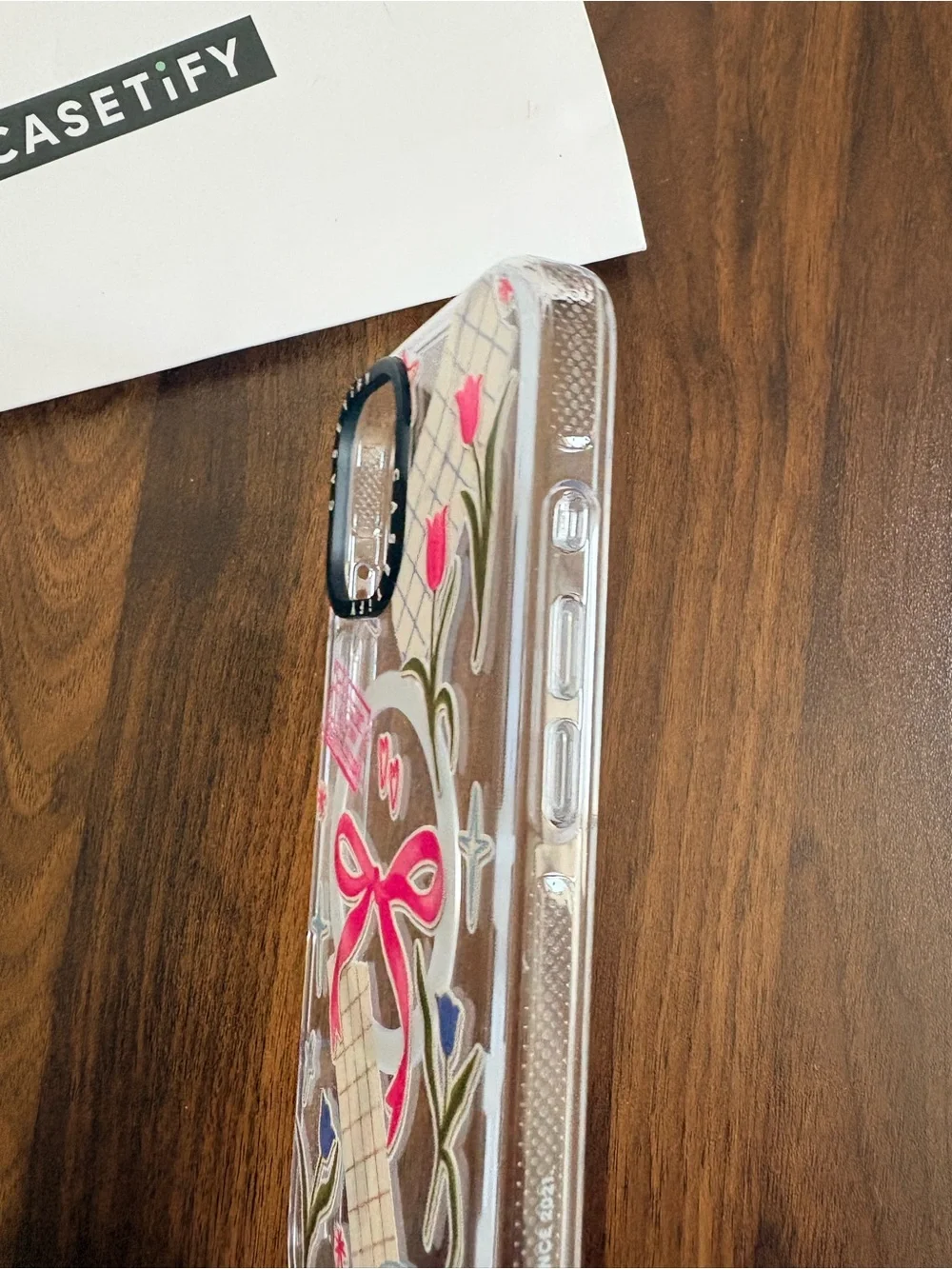 CASETiFY Clear Phone Case with Pink Bow & Floral Design for iPhone 16 Plus